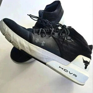 Under Armour Project Rock 2 black and white men's shoes size 9